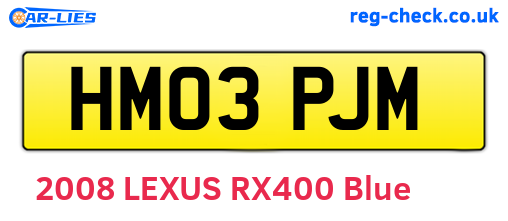 HM03PJM are the vehicle registration plates.