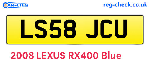 LS58JCU are the vehicle registration plates.