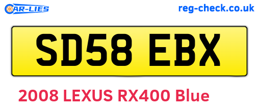 SD58EBX are the vehicle registration plates.