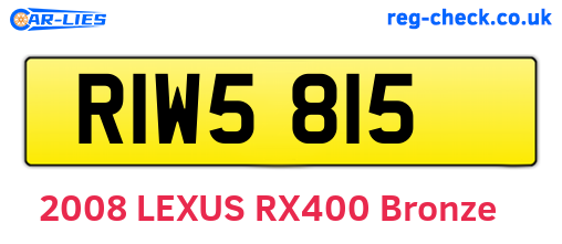RIW5815 are the vehicle registration plates.