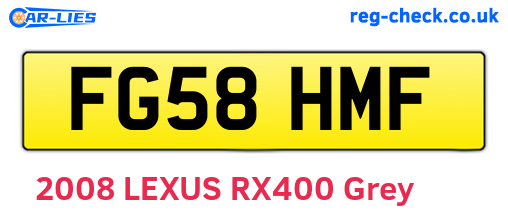 FG58HMF are the vehicle registration plates.