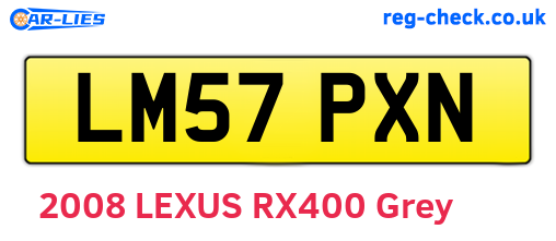 LM57PXN are the vehicle registration plates.