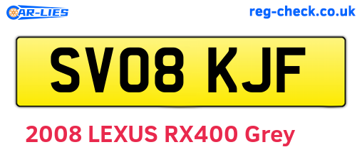 SV08KJF are the vehicle registration plates.