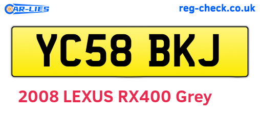 YC58BKJ are the vehicle registration plates.