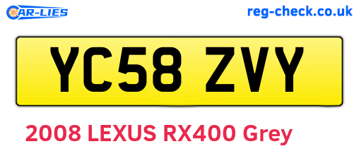 YC58ZVY are the vehicle registration plates.