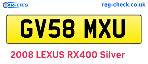 GV58MXU are the vehicle registration plates.