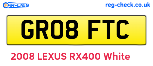 GR08FTC are the vehicle registration plates.