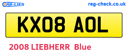 KX08AOL are the vehicle registration plates.