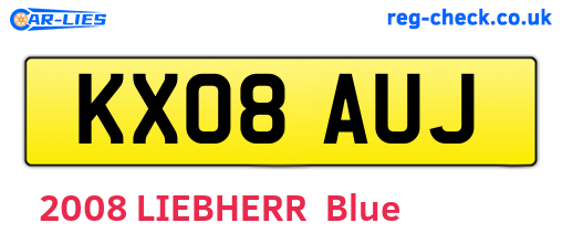 KX08AUJ are the vehicle registration plates.