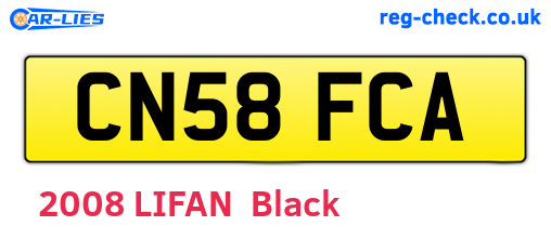 CN58FCA are the vehicle registration plates.