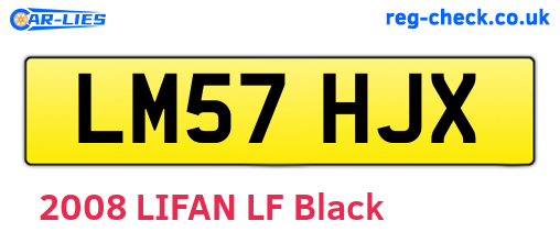 LM57HJX are the vehicle registration plates.