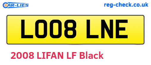LO08LNE are the vehicle registration plates.