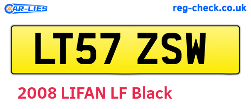 LT57ZSW are the vehicle registration plates.