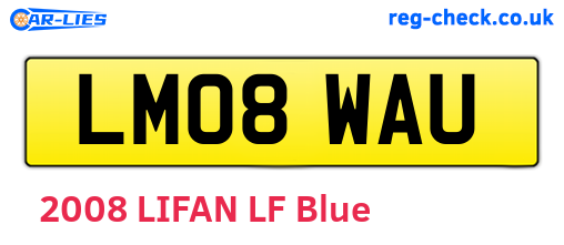 LM08WAU are the vehicle registration plates.