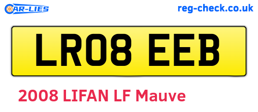 LR08EEB are the vehicle registration plates.