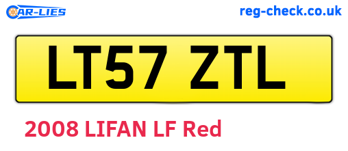 LT57ZTL are the vehicle registration plates.