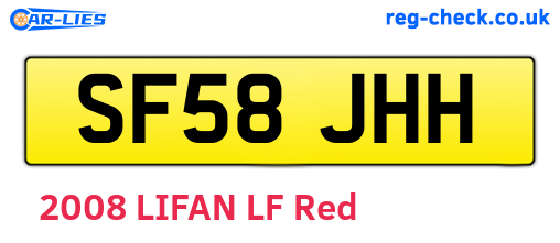 SF58JHH are the vehicle registration plates.