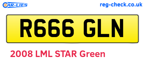 R666GLN are the vehicle registration plates.