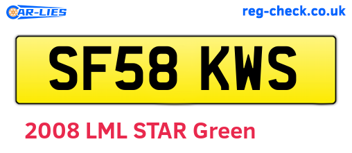 SF58KWS are the vehicle registration plates.