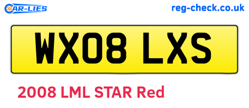 WX08LXS are the vehicle registration plates.