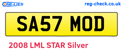 SA57MOD are the vehicle registration plates.