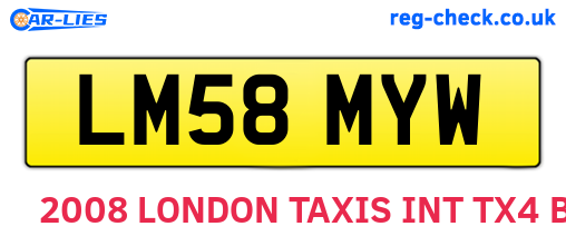 LM58MYW are the vehicle registration plates.