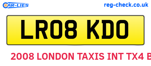 LR08KDO are the vehicle registration plates.
