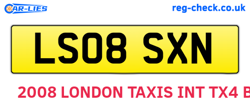 LS08SXN are the vehicle registration plates.
