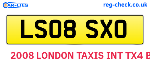 LS08SXO are the vehicle registration plates.