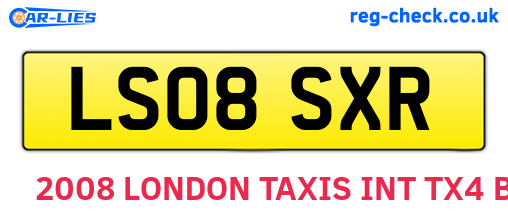 LS08SXR are the vehicle registration plates.