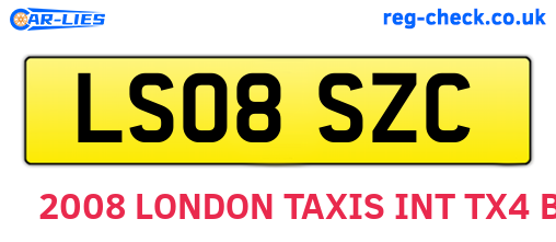 LS08SZC are the vehicle registration plates.