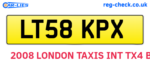 LT58KPX are the vehicle registration plates.