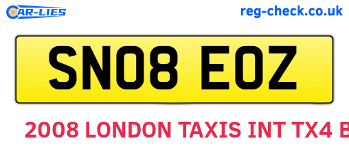 SN08EOZ are the vehicle registration plates.