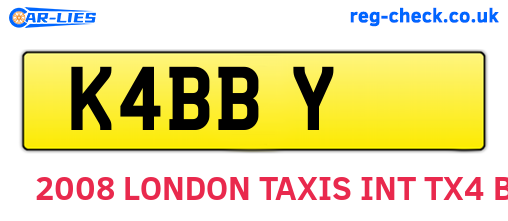 K4BBY are the vehicle registration plates.