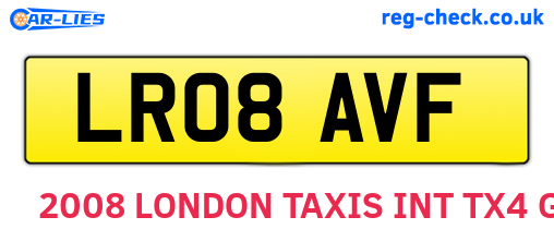 LR08AVF are the vehicle registration plates.