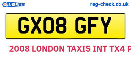 GX08GFY are the vehicle registration plates.