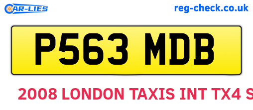 P563MDB are the vehicle registration plates.