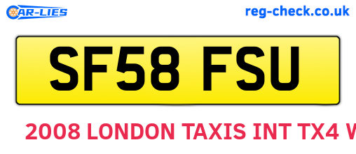 SF58FSU are the vehicle registration plates.