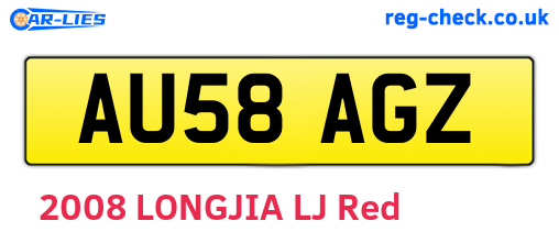 AU58AGZ are the vehicle registration plates.