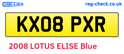KX08PXR are the vehicle registration plates.