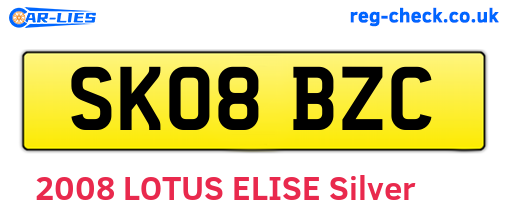 SK08BZC are the vehicle registration plates.
