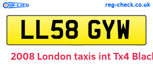 Black 2008 London taxis int Tx4 (LL58GYW)