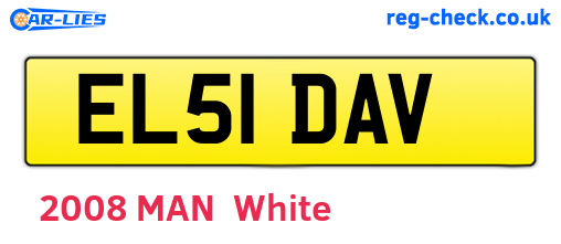 EL51DAV are the vehicle registration plates.