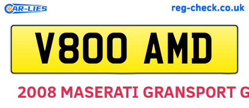 V800AMD are the vehicle registration plates.
