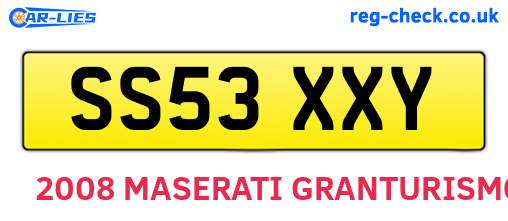 SS53XXY are the vehicle registration plates.