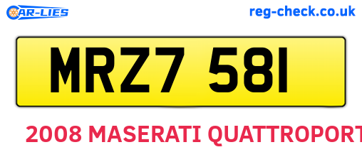 MRZ7581 are the vehicle registration plates.