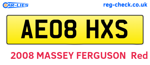 AE08HXS are the vehicle registration plates.