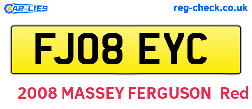 FJ08EYC are the vehicle registration plates.