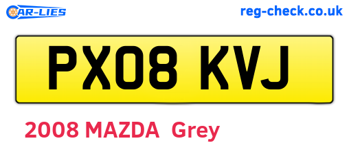 PX08KVJ are the vehicle registration plates.
