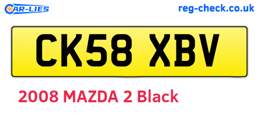 CK58XBV are the vehicle registration plates.